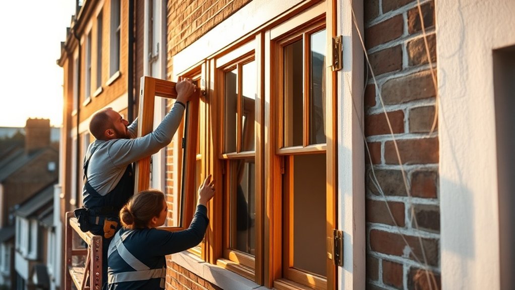 Wooden Window Installation Olney